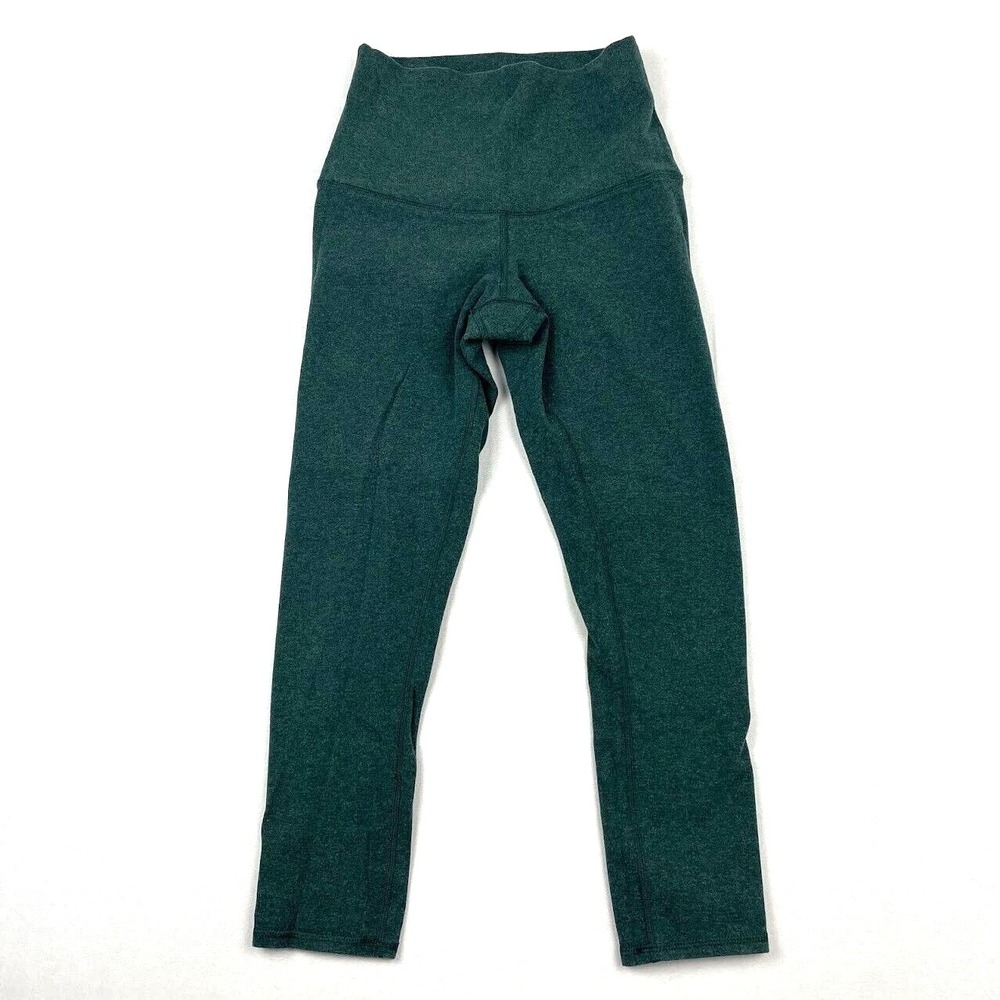 Lululemon Leggings Womens Size 2 Forest Green Heathered Mid Rise Crop Activewear